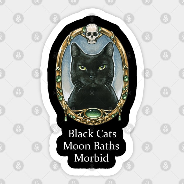 Black Cats, Moon Baths, Morbid Sticker by Nat Ewert Art